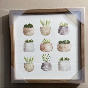 Framed Botanical Wall Art with Succulent Prints